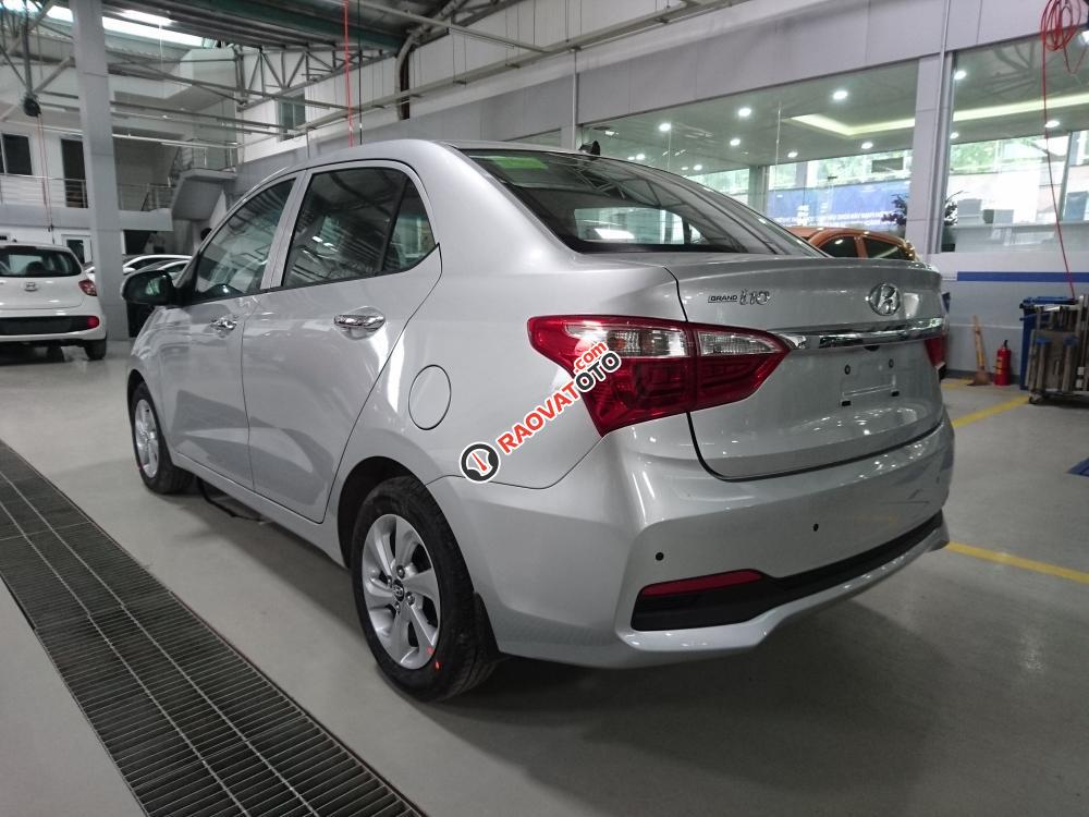 Bán xe Hyundai Grand i10 1.2MT Sedan lắp ráp đời 2018, màu bạc, bản Full option, hỗ trợ trả góp 80%- LH: 0904675566-6