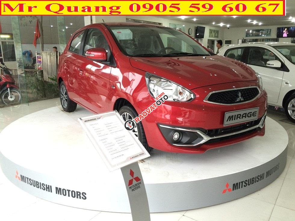 Bán Mitsubishi Mirage năm 2017, màu đỏ, nhập khẩu, giá tốt tại Quảng Nam, số tự động, xe có sẵn giao ngay-0