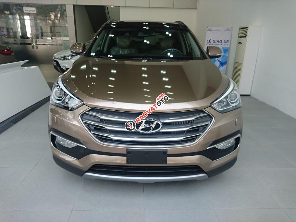 Hyundai Santa Fe máy xăng SX 2018 màu nâu vàng các phiên bản, khuyến mãi lớn, cam kết giá tốt nhất thị trường-1