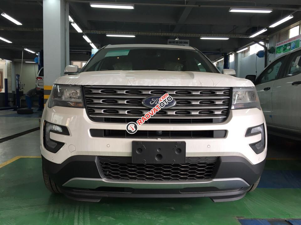 Bán Ford Explorer 2.3L Ecoboost Limited mới 100%, màu trắng nhập khẩu Mỹ, hỗ trợ trả góp 90%-0