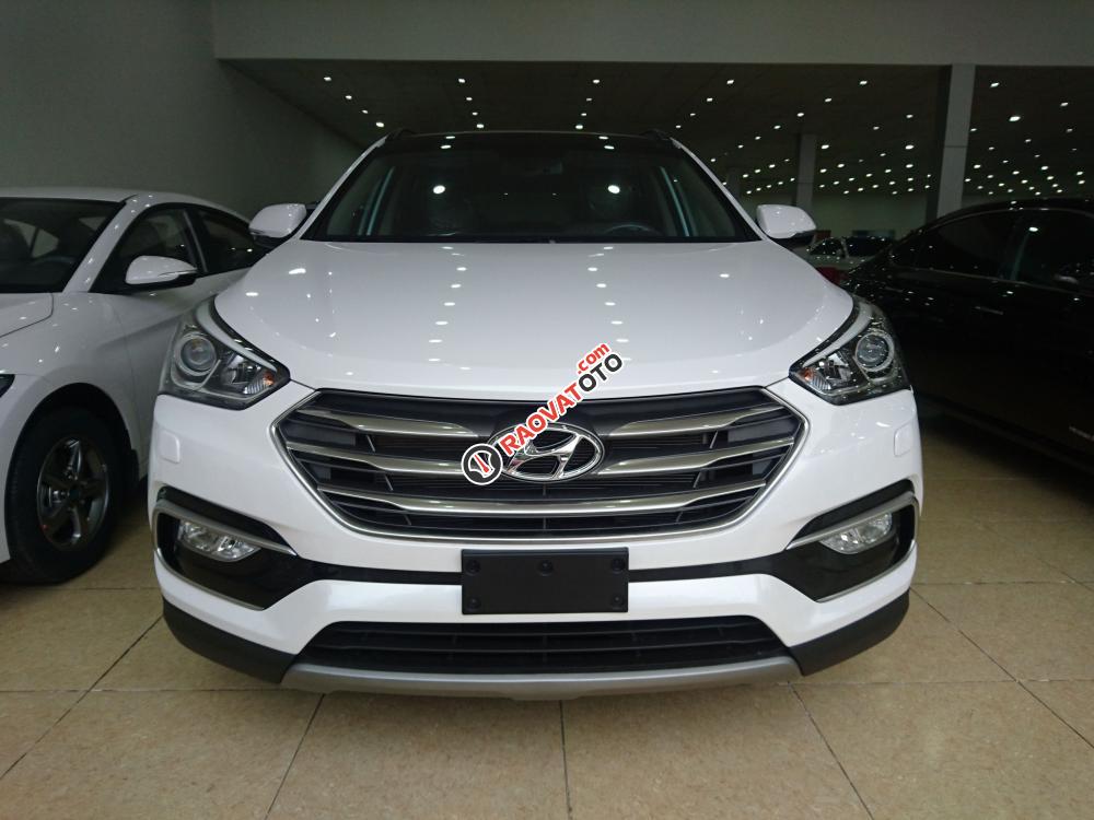 Hyundai Santa Fe máy xăng SX 2018 màu trắng, các phiên bản giao ngay, khuyến mãi lớn, cam kết giá tốt nhất-1