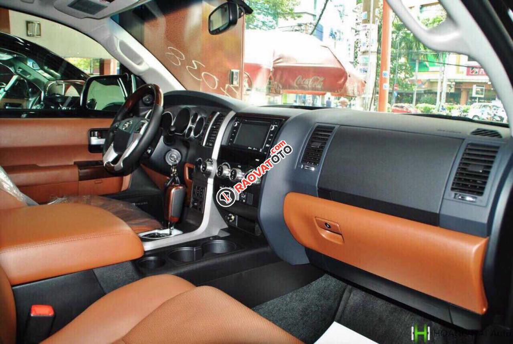 Toyota Sequoia Platinum 5.7 nhập Mỹ sản xuất 2015, đăng ký 2016, màu đen nội thất nâu da bò-3