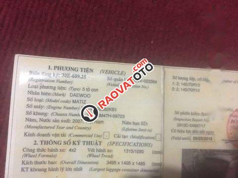 Cần bán Daewoo Matiz đời 2007, màu trắng-1