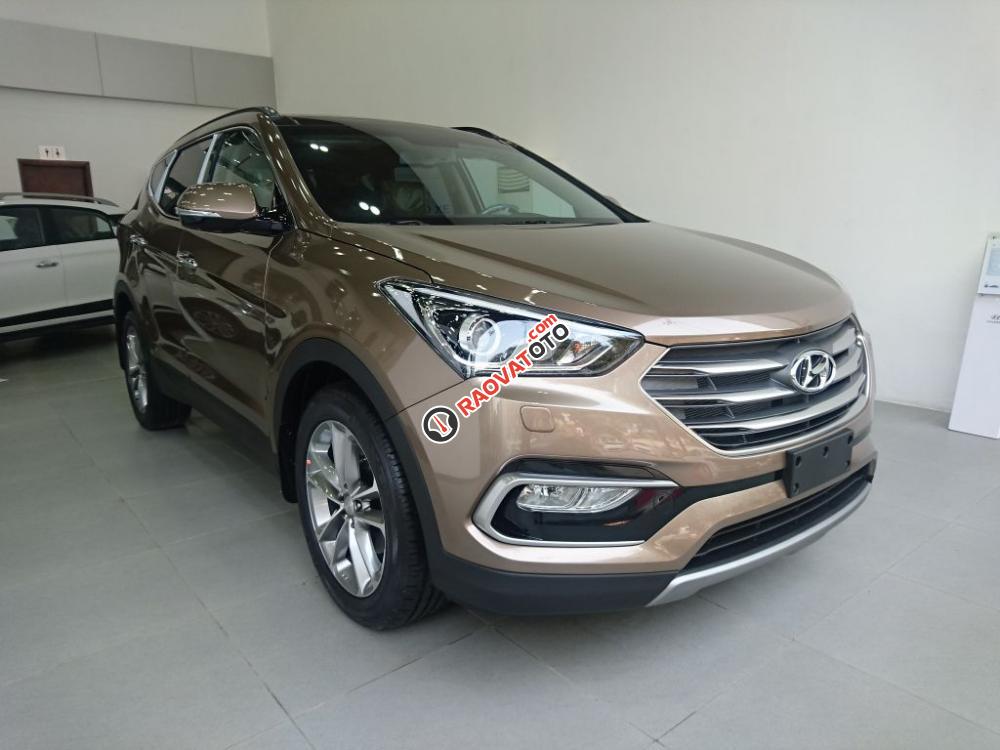 Hyundai Santa Fe máy xăng SX 2018 màu nâu vàng các phiên bản, khuyến mãi lớn, cam kết giá tốt nhất thị trường-0