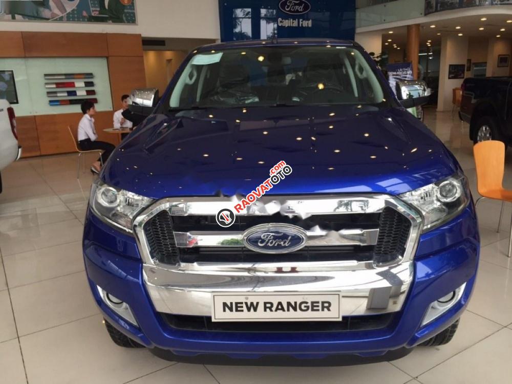 Cần bán Ford Ranger XLT 2.2L 4x4 MT đời 2017, màu xanh lam, nhập khẩu, giá 739tr-4