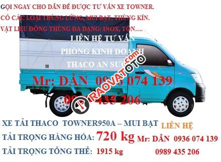 Cần bán xe Thaco Towner 990 - Tải 990kg đời 2017 - Hỗ trợ thủ tục trả góp từ A ->Z. LH 0936 074 139-3