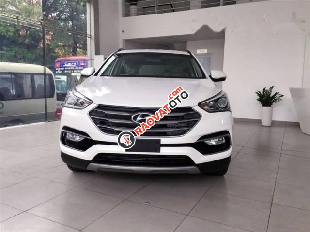 Bán Hyundai Santa Fe đời 2017, màu trắng-0