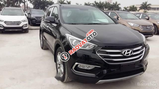 Bán Hyundai Santa Fe 2.2 đời 2017, màu đen-2