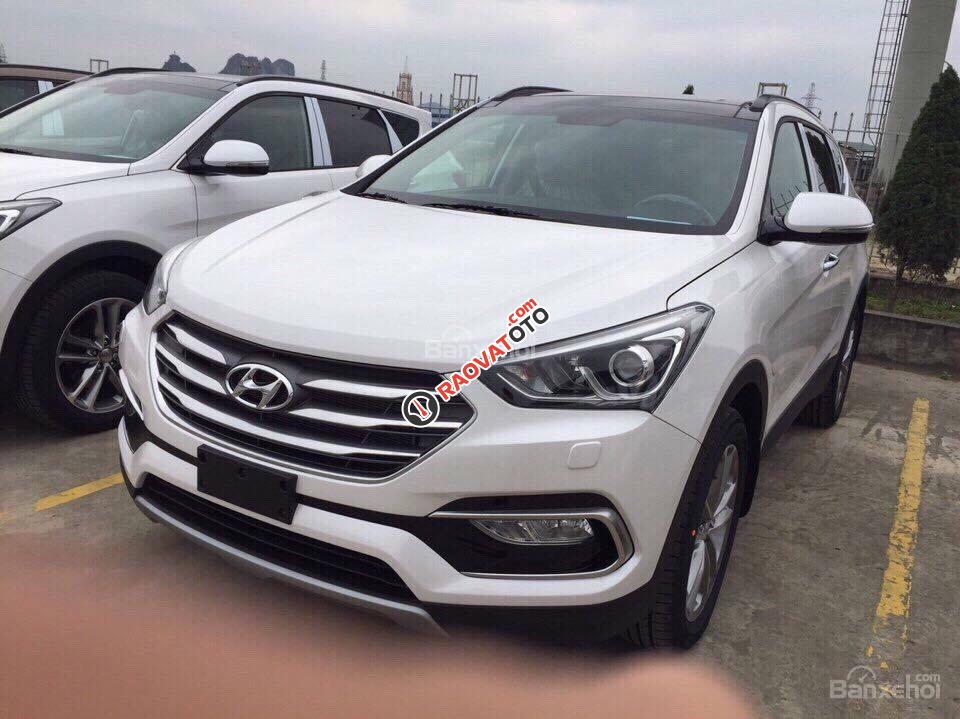 Bán Hyundai Santa Fe 2.2 màu trắng, có xe giao ngay, hỗ trợ trả góp 0961917516-7
