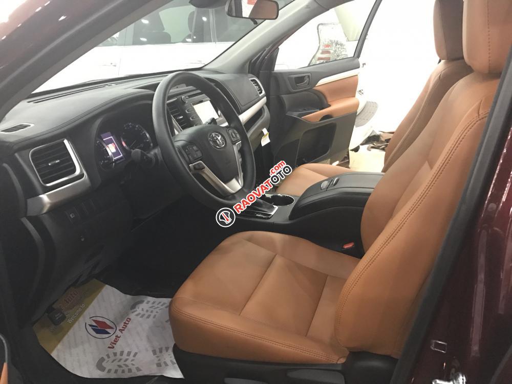 Bán Toyota Highlander LE 2017 USA màu đỏ mận, nội thất nâu da bò - LH 0904927272-4