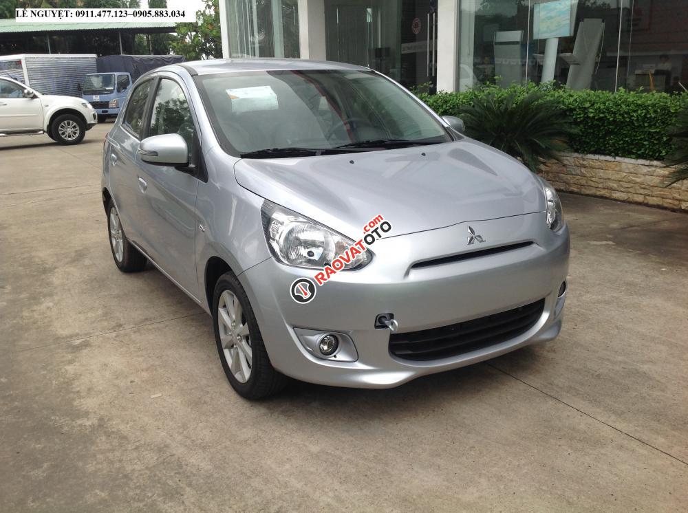 Bán ô tô Mitsubishi Mirage MT mới đời 2018, màu bạc, xe nhập - LH: Lê Nguyệt: 0911.477.123-3