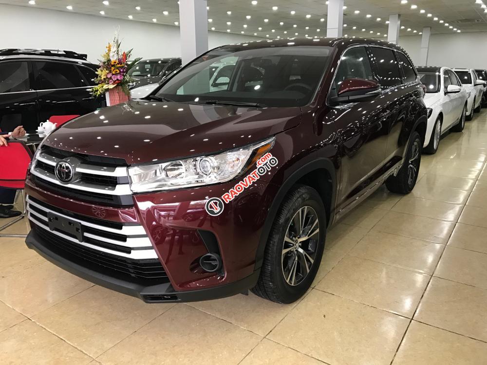 Bán Toyota Highlander LE 2017 USA màu đỏ mận, nội thất nâu da bò - LH 0904927272-1