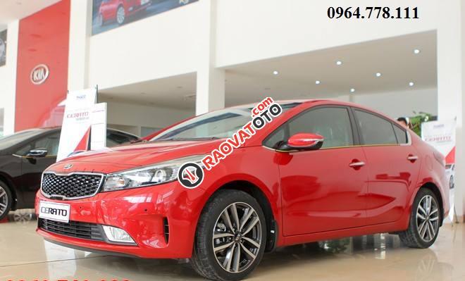 Bán Kia Cerato 2018 màu đỏ số tự động 589tr, tại Kia Vĩnh Phúc, Phú Thọ, hỗ trợ trả góp 80%, 0964778111-1