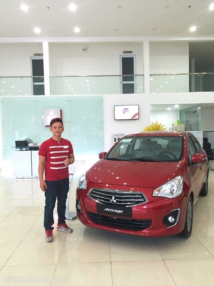 Bán xe Mitsubishi Attrage CVT năm 2017, màu đỏ, nhập khẩu -0