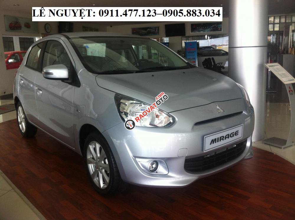 Bán ô tô Mitsubishi Mirage MT mới đời 2018, màu bạc, xe nhập - LH: Lê Nguyệt: 0911.477.123-0