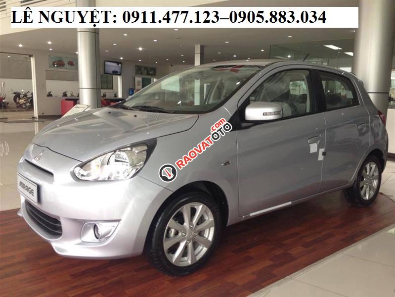 Bán ô tô Mitsubishi Mirage MT mới đời 2018, màu bạc, xe nhập - LH: Lê Nguyệt: 0911.477.123-1