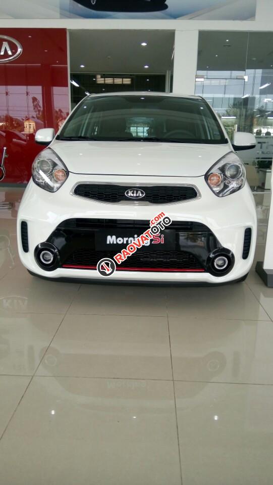 Bán Kia Morning 1.0MTđời 2018, màu trắng, hỗ trợ trả góp 0989.240.241-0