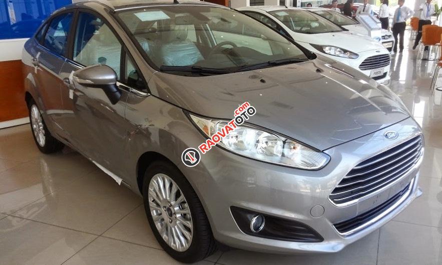 Bán Ford Fiesta 1.0 AT EcoBoost đời 2018, màu bạc, KM Option cao cấp-0