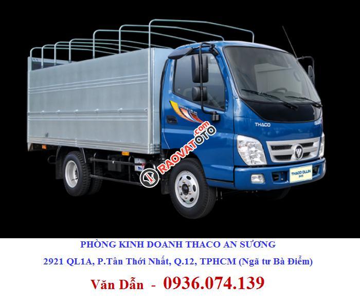 HCM, xe tải Thaco Ollin345 thùng bạt tải 2,4 tấn, đời 2017 có máy lạnh và kính chỉnh điện góp 70%... LH 0936074139-0