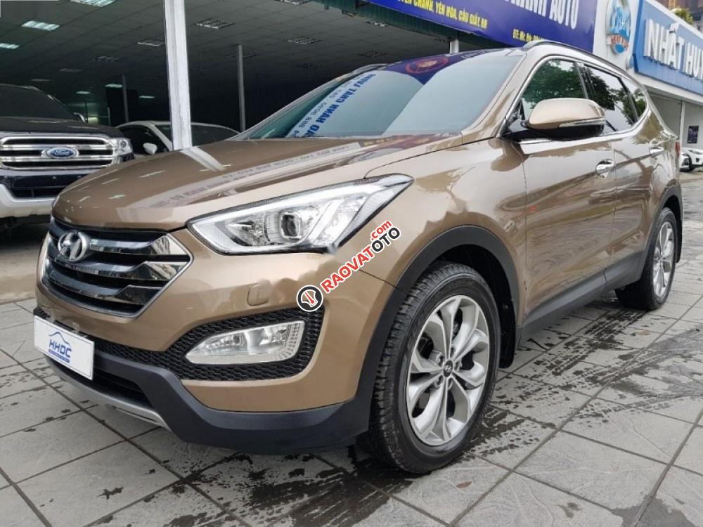 Bán ô tô Hyundai Santa Fe 2.4AT đời 2015, màu nâu giá cạnh tranh-3