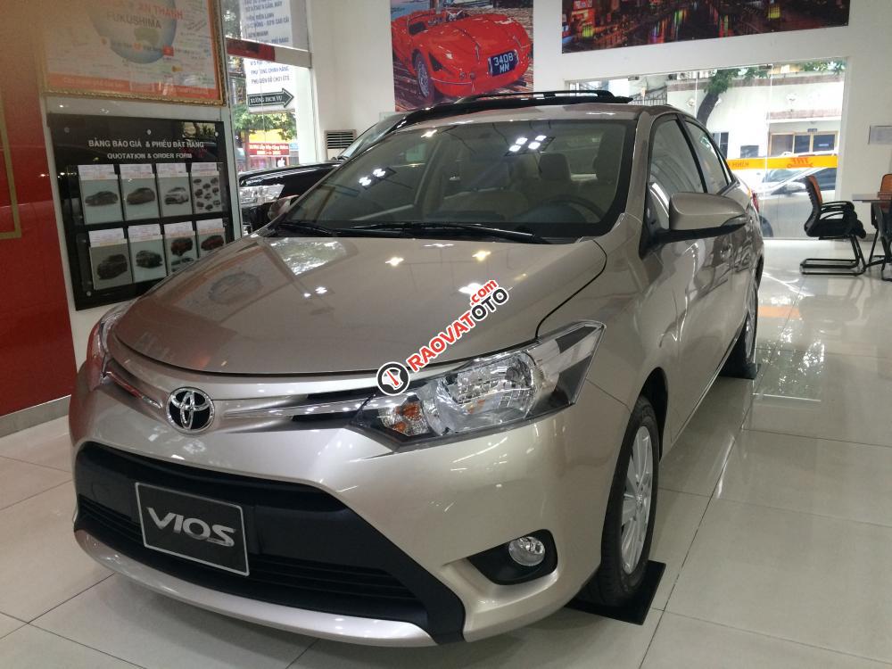 Bán Toyota Vios 1.5E MT đời 2018, màu nâu vàng, giá chỉ 489 triệu, trả góp lãi suất 0.58%-1