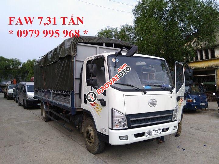 Bán xe tải Faw 7,31 tấn thùng khung mui phủ bạt dài 6,25M, liên hệ 0979 995 968-4