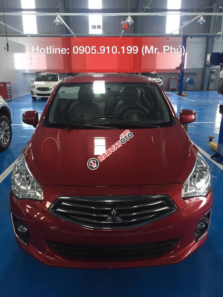 Bán Mitsubishi Attrage đời 2017, màu đỏ, xe nhập, giá tốt nhất ở Đà Nẵng, phục vụ chu đáo, liên hệ: 0905.91.01.99 (Phú)-0