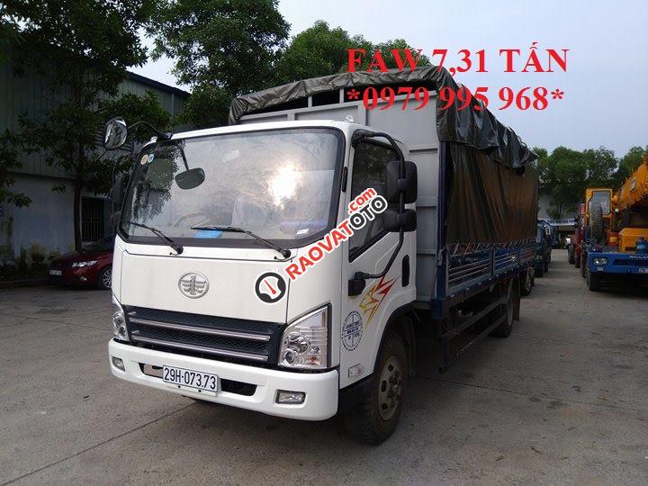 Bán xe tải Faw 7,31 tấn thùng khung mui phủ bạt dài 6,25M, liên hệ 0979 995 968-0