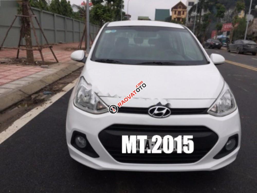 Bán Hyundai Grand i10 1.0 MT đời 2015, màu trắng, xe nhập số sàn, 338tr-0