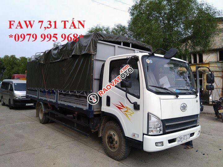 Bán xe tải Faw 7,31 tấn thùng khung mui phủ bạt dài 6,25M, liên hệ 0979 995 968-5