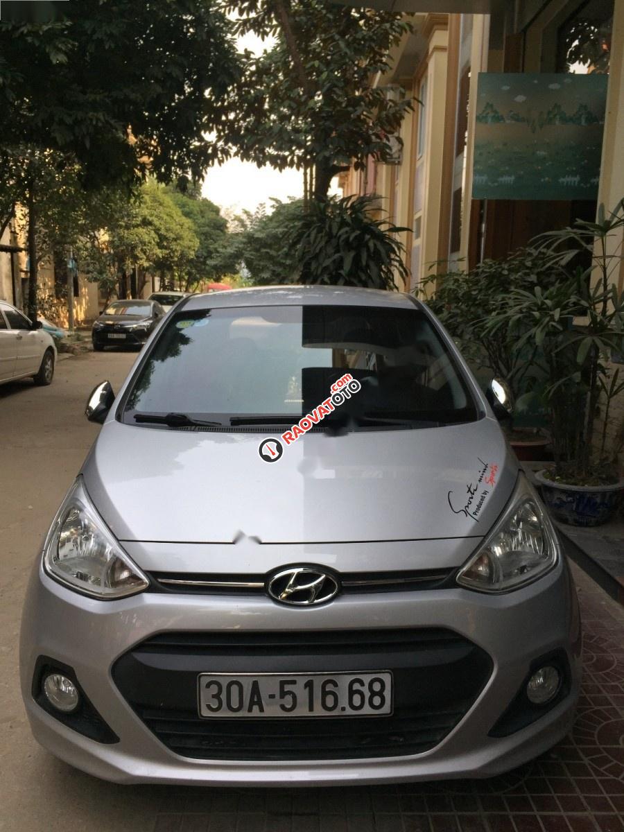 Xe Hyundai Grand i10 1.2 AT đời 2015, màu bạc, nhập khẩu nguyên chiếc xe gia đình-0