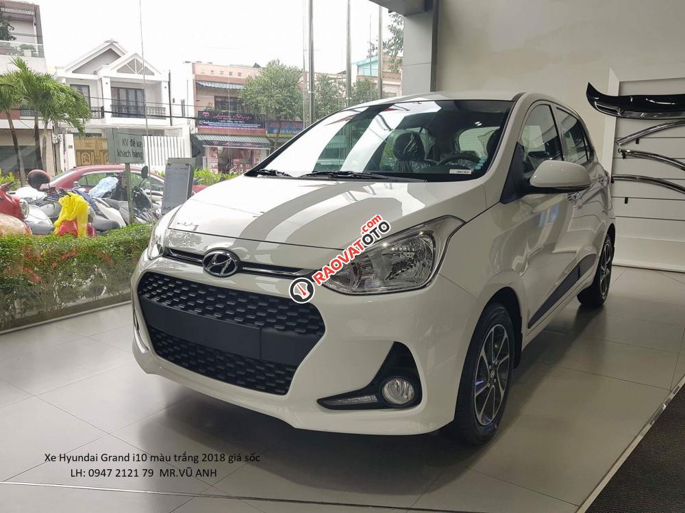 Xe Huyndai Grand i10 đời 2018 màu trắng – Đà Nẵng giá sốc, giảm giá đến 40 triệu, Lh: 0941 295 79-0