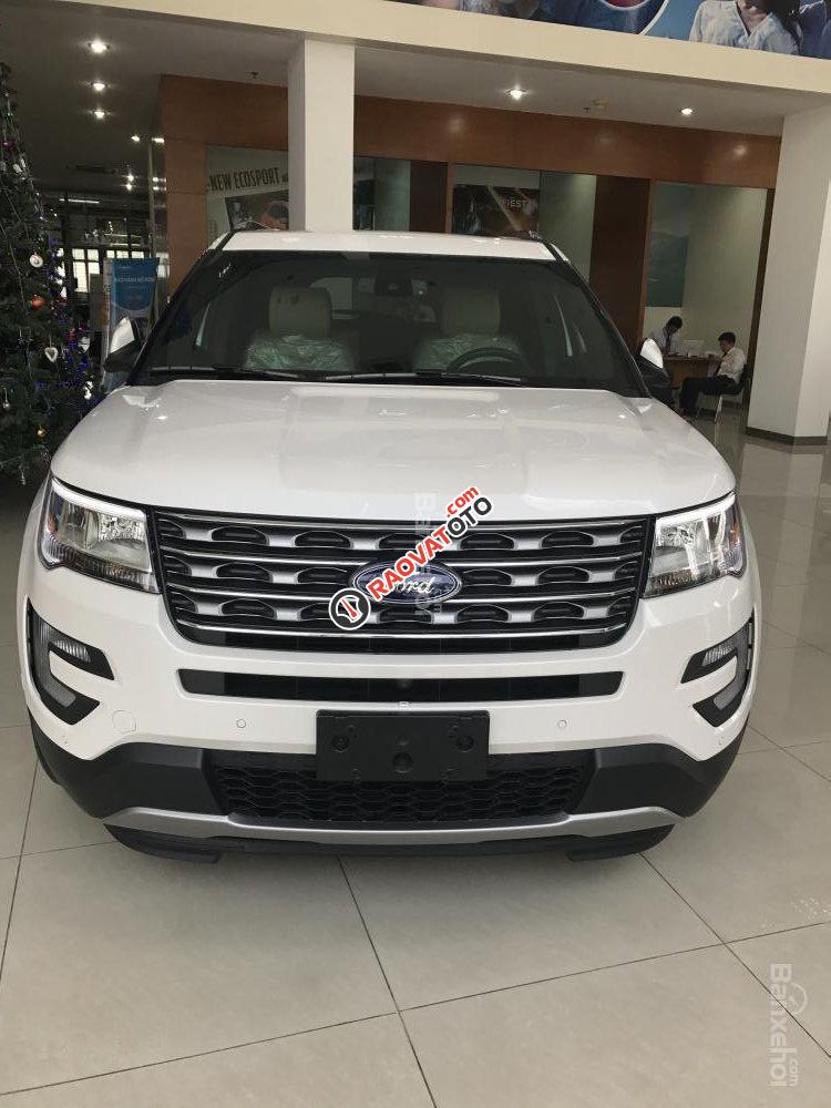 Bán Ford Explorer Limited 2.3 2017 màu trắng, tặng bộ phụ kiện-1