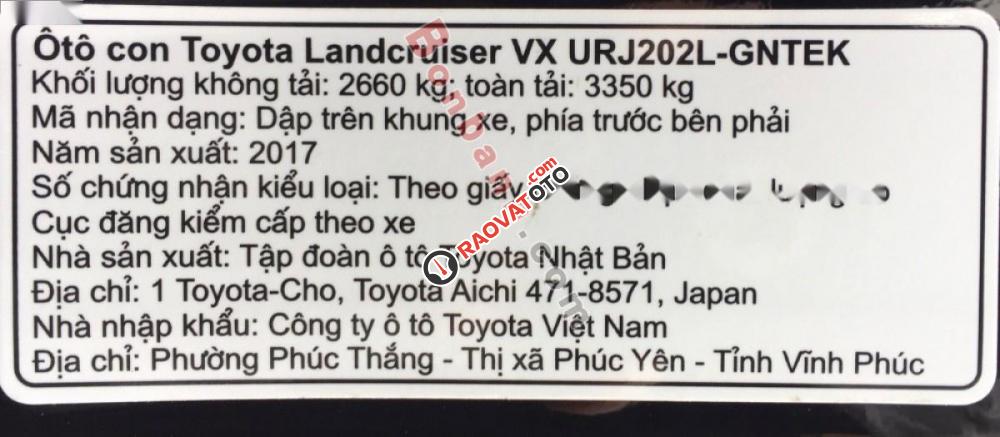 Bán xe Toyota Land Cruiser VX 4.6 V6 đời 2017, màu đen, xe nhập-1