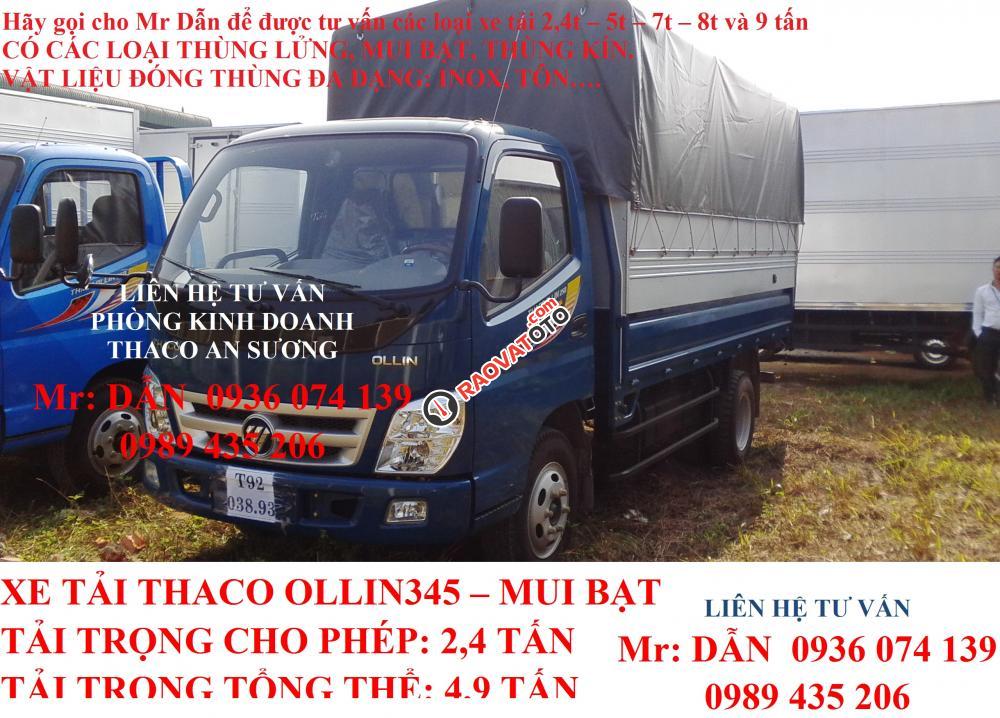 Xe tải mui bạt Thaco Ollin 345 tải trọng 2,4 tấn chở hàng vào thành phố, LH 0936 074 139-1