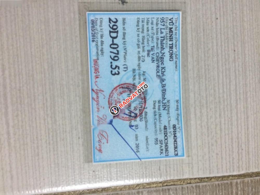 Bán Chevrolet Spark đời 2016, màu bạc, nhập khẩu nguyên chiếc chính chủ, giá chỉ 185 triệu-0