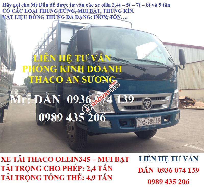 Xe tải mui bạt Thaco Ollin 345 tải trọng 2,4 tấn chở hàng vào thành phố, LH 0936 074 139-2