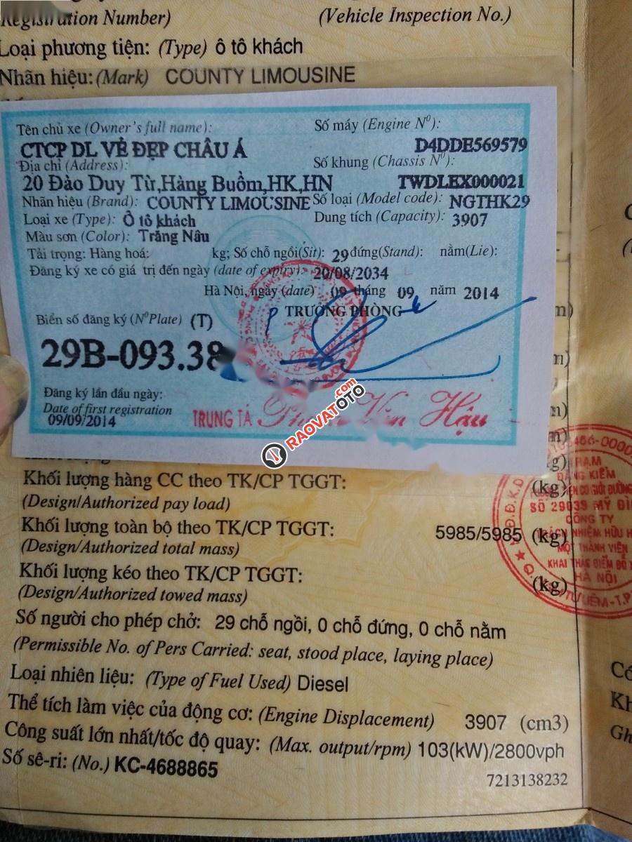 Cần bán xe Hyundai County Limousine đời 2014, giá tốt-1