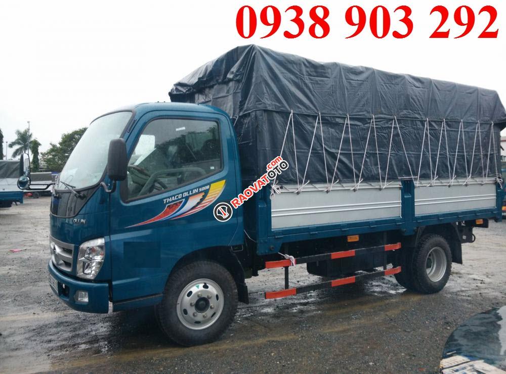 Bán xe Thaco Ollin 500B đời 2017, 5 tấn, thùng mui bạt 4.25m, 340 triệu, liên hệ 0914159099-6