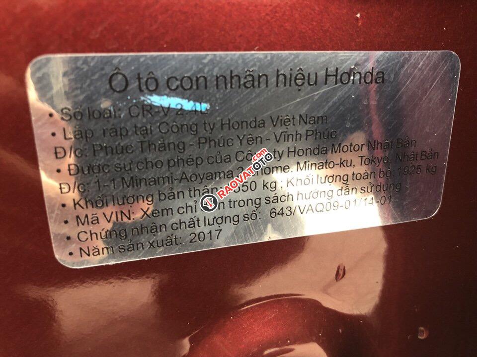 Cần bán gấp Honda CR V 2.4 sản xuất 2017, màu đỏ-2