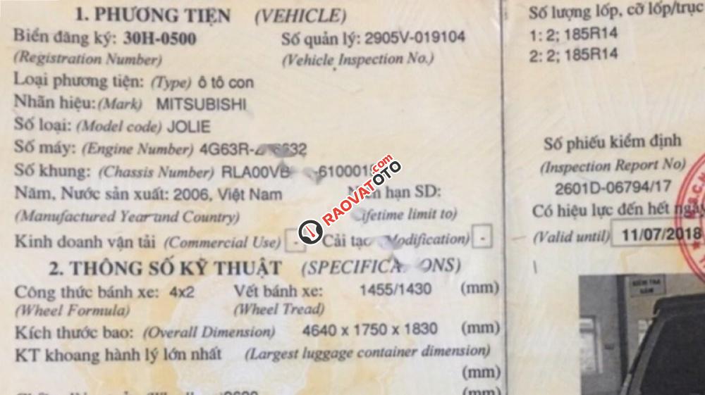 Cần bán gấp Mitsubishi Jolie MPI đời 2006 như mới, 205 triệu-5