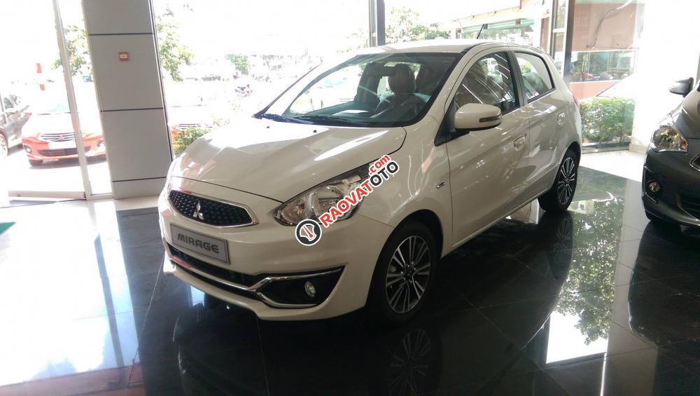 Bán ô tô Mitsubishi Mirage CVT đời 2017, màu trắng, xe nhập, có bán trả góp 0906884030-0