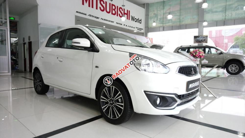 Bán ô tô Mitsubishi Mirage CVT đời 2017, màu trắng, xe nhập, có bán trả góp 0906884030-1