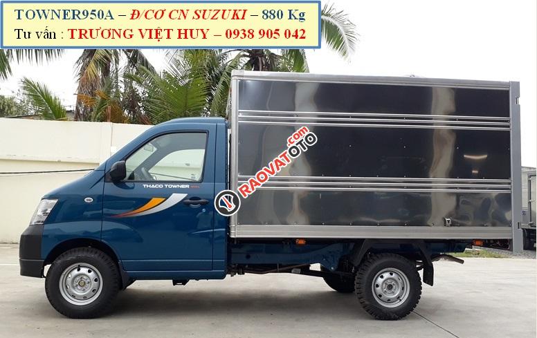 Giá xe tải Thaco Towner 990 tải trọng 990kg đời 2017, màu xanh ngọc, bán trả góp-3