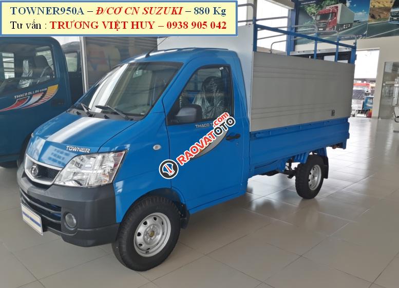 Giá xe tải Thaco Towner 990 tải trọng 990kg đời 2017, màu xanh ngọc, bán trả góp-4