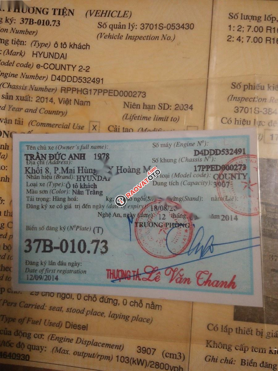 Cần bán lại xe Hyundai County Limousine năm 2014, hai màu như mới-0