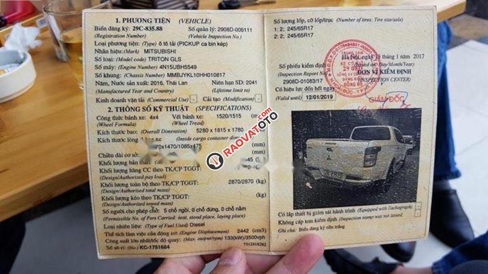 Bán xe Mitsubishi Triton GLS năm sản xuất 2016, màu trắng, nhập khẩu  -4