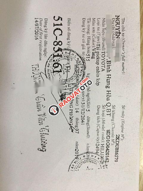 Bán xe Toyota Hilux 2.5E sản xuất năm 2016, màu cam, giá tốt-0