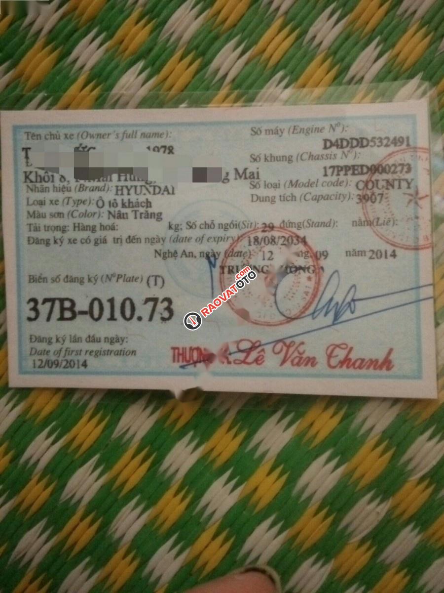 Bán Hyundai County Limousine 2014, màu kem (be) như mới, giá chỉ 735 triệu-0