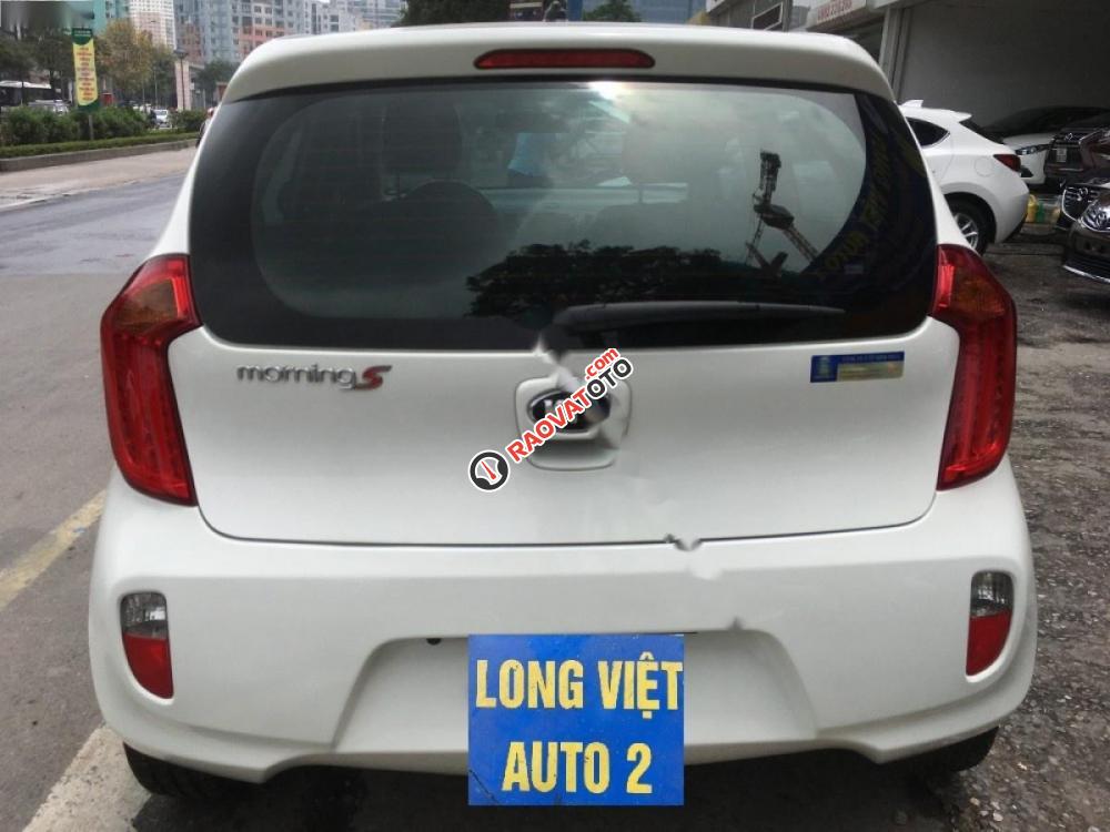 Bán Kia Morning S AT 2015, màu trắng còn mới, giá tốt-0
